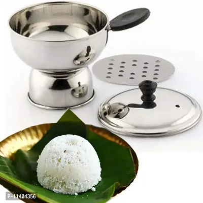 ImegaZ Stainless Steel Puttu Kudam Chirattaa Puttu Maker with Steamer Plate, Puttu Vessel, Puttu Maker with Pressure Cooker, Puttu Maker Steel, Silver colour-thumb0