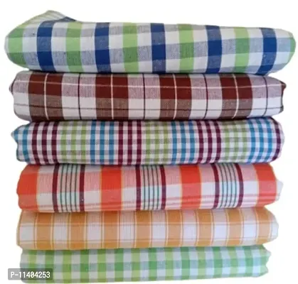 ImegaZ Handloom 100% Pure Cotton Bath Checks Towels Combo, Towel Size 53 inch/25 inch, 63 cm/ 135 cm , Multicolor. (4)-thumb5