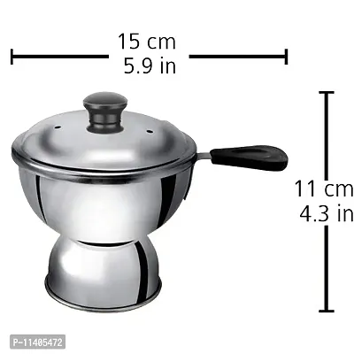 ImegaZ Stainless Steel Puttu Maker & Puttu Maker Pressure Cooker Top, Steel Puttu Maker 300ml, Silver.-thumb4