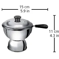 ImegaZ Stainless Steel Puttu Kudam Chirattaa Puttu Maker with Steamer Plate, Puttu Vesel, Puttu Maker with Pressure Cooker, Puttu Maker Steel, Silver colour-thumb3