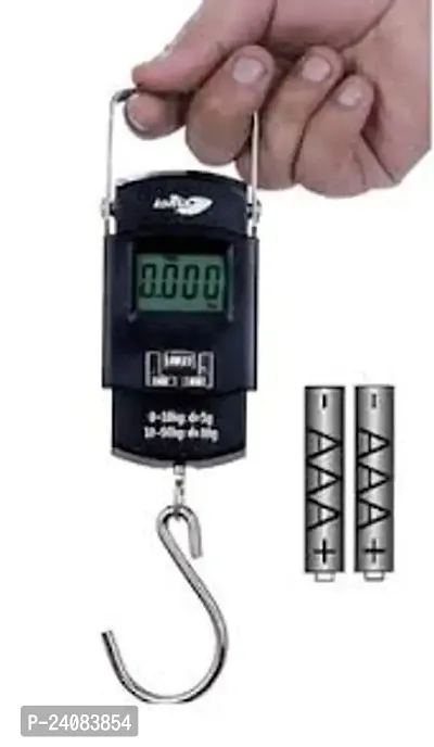 ImegaZ hanging weight machine upto 50 kg , portable digital weighing scale for luggage, suitcase and bag for flight and travel (Black) Pack of 1-thumb0