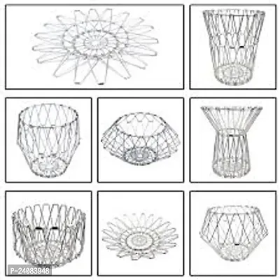 ImegaZ Stainless Steel Multipurpose Folding Fruit Bowl and Vegetable Basket for Home, Kitchen, Dining Table, 8 Shapes Flexible Home Decor Bowl Pack of 1