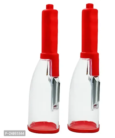 ImegaZ Vegetable and Fruit Peeler for Kitchen with peel off storage container Multicolor Pack of 2