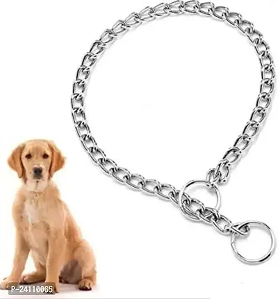 ImegaZ Multipurpose Stainless Steel Dog Chain Silver Heavy Weight Dogs Leash Chain with both Corner Rings (Length - 4 Feet)-thumb0