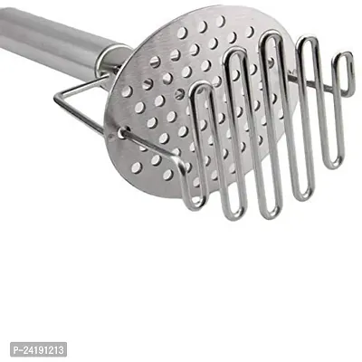 ImegaZ Potato Masher with Spring Stainless Steel, Potato Hand Masher for Tomato/Potato/Baby Food/pav bhaji/vagetable/Masala Dosa Masher/ Pressure Kitchen Utensils Machine (Silver)-thumb0