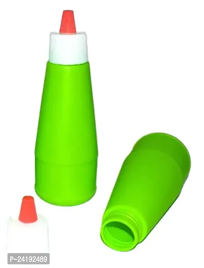 ImegaZ Plastic Food Grade Sauce Bottle Vinegar Oil Ketchup Cruet Bottles (400 ML, Green color, Pack of 2)