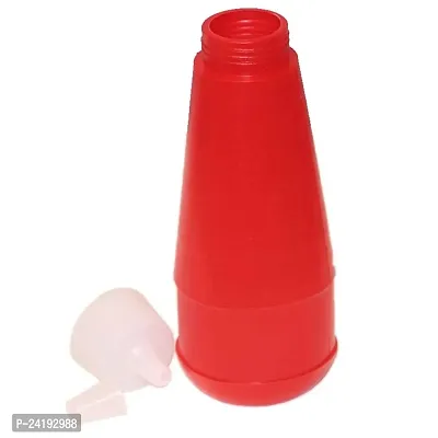 ImegaZ Reusable Squeezy Sauce Bottle, Food Grade Ketchup Bottle, Freezer Safe (400 ML, Red color, Pack of 2)-thumb0