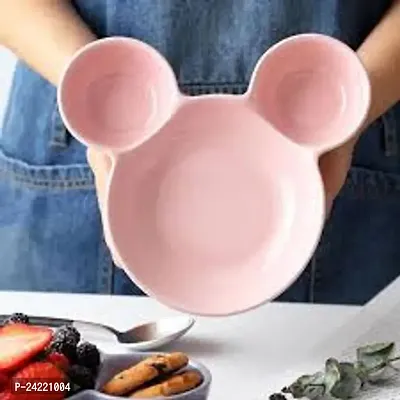 ImegaZ Kids Mickey shaped Plate - Unbreakable Mickey shaped Shaped Kids Snack Serving Sectioned Plate for Kids, Breakfast, Lunch, Dinner Snacks Meals Serving for Children Set of 3 Multicolor.,-thumb0