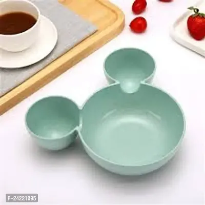 ImegaZ Unbreakable Childrens Plastic Mickey Minnie Shaped Serving Food Plate, Mickey shaped Bowl, Fruit Plate, Baby Carto-thumb0