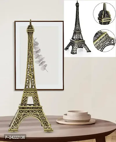 Classic 3D Metal Paris Eiffel Tower Metal Craft Famous Landmark Building Metal Statue, Cabinet, Office, Gifts Decorative Eiffel Tower Showpiece Pack of 2