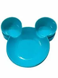 ImegaZ Unbreakable Childrens Plastic Mickey Minnie Shaped Serving Food Plate, Mickey shaped Bowl, Fruit Plate, Baby Carto-thumb1