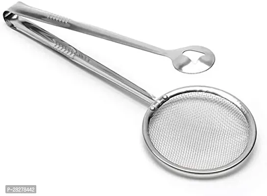 Stainless Steel Fryer Strainer Tong Colander Kitchen Essential Tool Pack of 1-thumb0