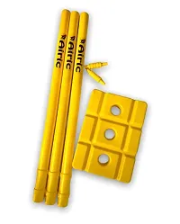 Airic Dashing Kashmiri Popular Willow bat with Plastic Wicket Set and Tennis Ball (Size 6) Cricket Kit-thumb1