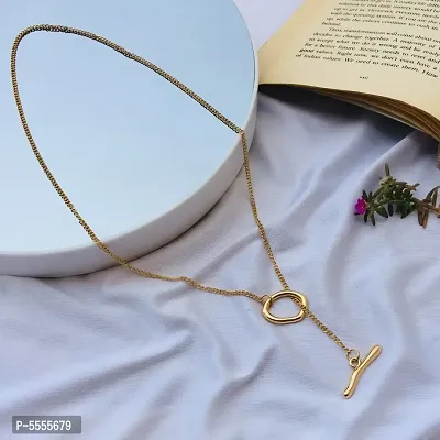 Beautiful Golden Chain Necklace for Women and Girls-thumb0