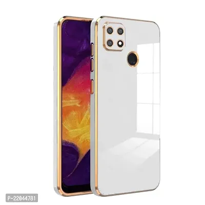 Zcase Flourish Oppo A15 Electroplated Chrome 6D Back Case Cover |Camera Protection|Shock Proof|Slim Fit (White)