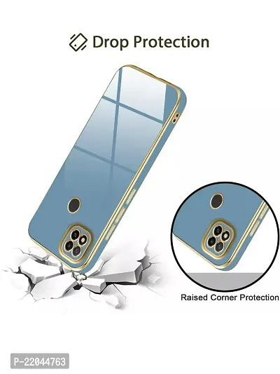 Zcase Flourish Redmi 9 Electroplated Chrome 6D Back Case Cover |Camera Protection|Shock Proof|Slim Fit (Blue)-thumb3