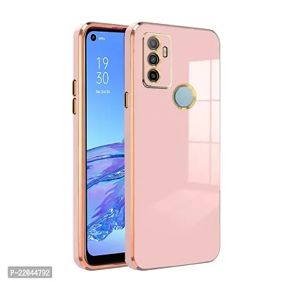 Zcase Flourish Oppo A53 Electroplated Chrome 6D Back Case Cover |Camera Protection|Shock Proof|Slim Fit (Pink)