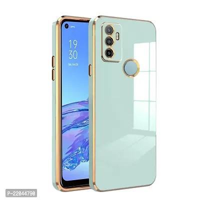 Zcase Flourish Oppo A53 Electroplated Chrome 6D Back Case Cover |Camera Protection|Shock Proof|Slim Fit (Green)-thumb0