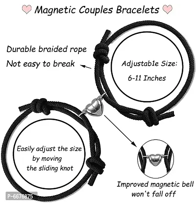 2pcs Magnetic Couple Bracelets for Women Men, Sun and Moon Attraction Matching Bracelet Lover Gifts for Boyfriend Girlfriend Best Friend-thumb5