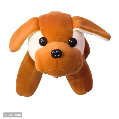 Beautiful Super Soft Brown And White Bell Dog Soft Toy For Kids, Babies