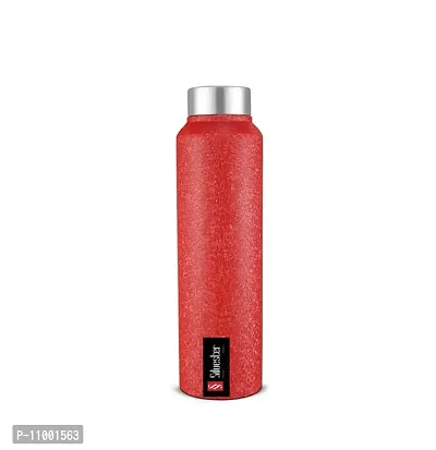 SILVESTER? Classic Range Stainless Steel Single Wall Leak proof RED Deluxe Colour Coating Water Bottle(1000 Ml)-thumb0