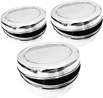 Omkar Enterprises Stainless Steel Grocery Food Storage Container, Set of 3-thumb3