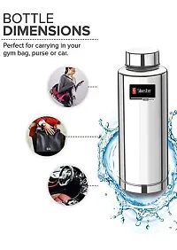 SILVESTER? Stainless Steel Water Bottle,Steel Fridge Bottle,Steel Sports Bottle, Steel Bottle, Gym,Office, Water Bottle -1000 ml (Silver) Pack Of 1-thumb3