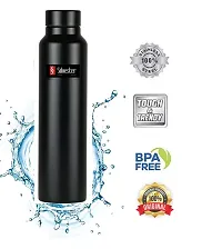 SILVESTER? Stainless Steel Black Color Coated Steel Water Bottle Matte Finish For college/Fridge/Sports/Gym/Yoga/Office- , Set of 1 (Black)-thumb4