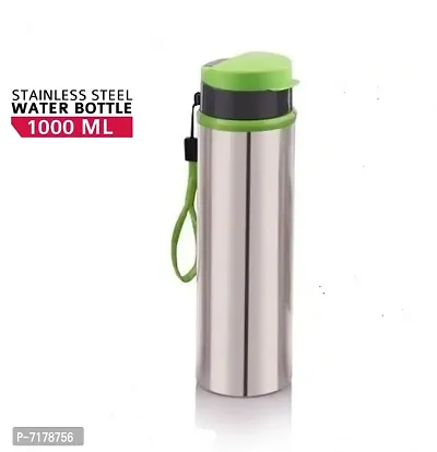 Stainless Steel Flip Top Water Bottle for college/Fridge/Sports/Gym/Office-1000 ml (Silver)