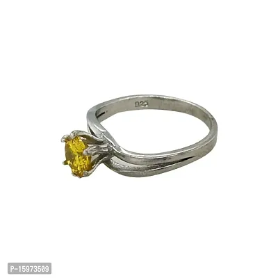 Silver Yallow stone Ring-thumb3