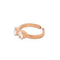 Silver Zircon Rose Gold Ring-thumb1