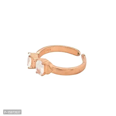 Silver Zircon Rose Gold Ring-thumb2