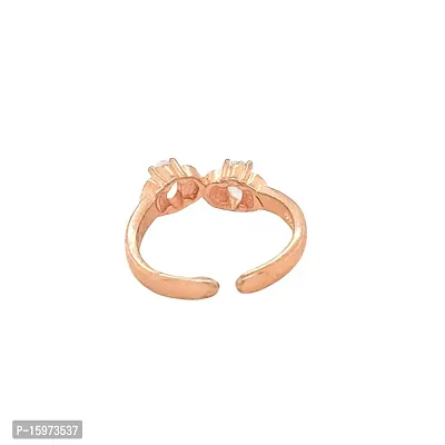 Silver Zircon Rose Gold Ring-thumb3