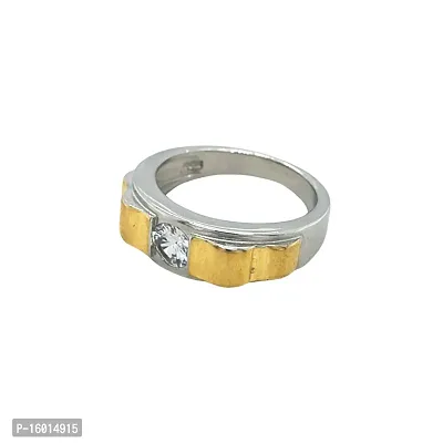 Silver Golden Weave Ring for him-thumb3