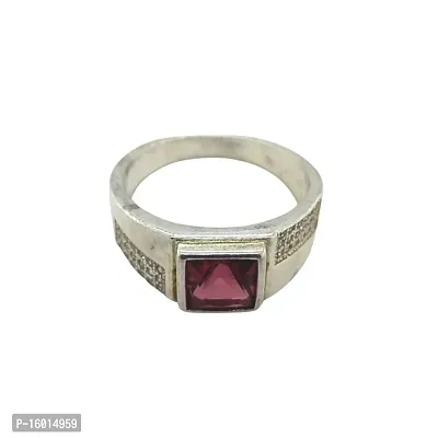 Silver Red Stone Ring For Him-thumb0