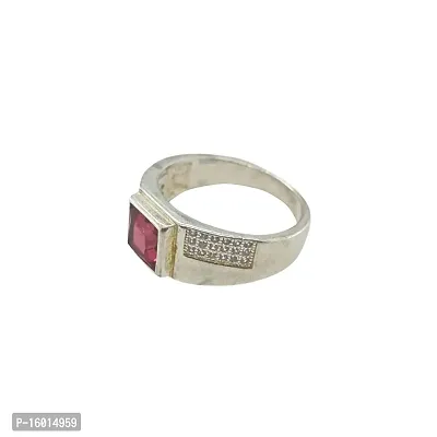 Silver Red Stone Ring For Him-thumb3