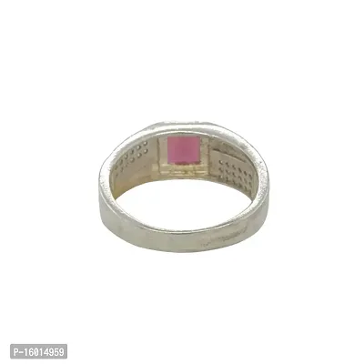 Silver Red Stone Ring For Him-thumb2