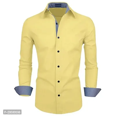 Stylish Cotton Blend Regular Fit Solid Casual Shirt For Men-thumb0