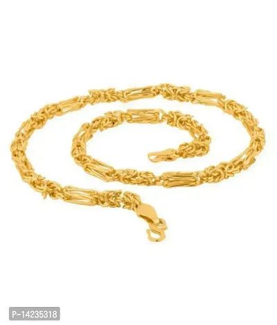 new stylish attractive Gold traditional jewellery  short Gold-plated Plated Brass Chain(20 Inch)Water And Sweat Proof Jawellery-thumb3