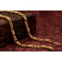 Golden Chain For Boys Stylish Neck Chain Mens Jewellery Gold Chain For Men Boys Gold-plated Plated Brass Chain (20 Inch)Water And Sweat Proof Jawellery-thumb1