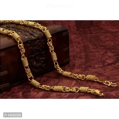 Golden Chain For Boys Stylish Neck Chain Mens Jewellery Gold Chain For Men Boys Gold-plated Plated Brass Chain (20 Inch)Water And Sweat Proof Jawellery-thumb2