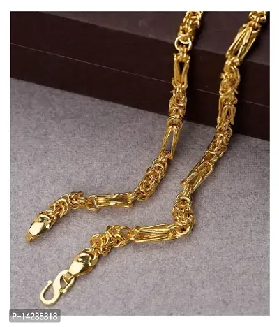 new stylish attractive Gold traditional jewellery  short Gold-plated Plated Brass Chain(20 Inch)Water And Sweat Proof Jawellery-thumb0