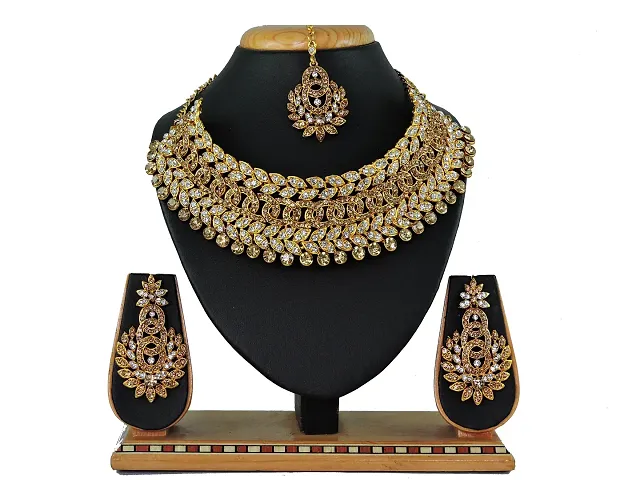 Crystal Kundan Studded Designer Choker Jewellery Set