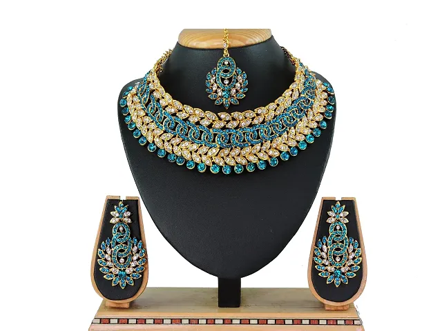 Crystal Kundan Studded Designer Choker Jewellery Set
