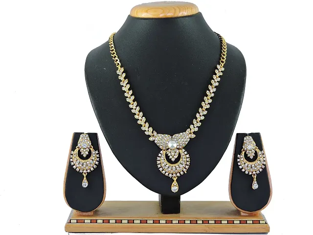 American Diamond Studded Designer Jewellery Set