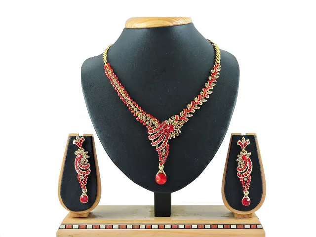 American Diamond Studded Designer Jewellery Set