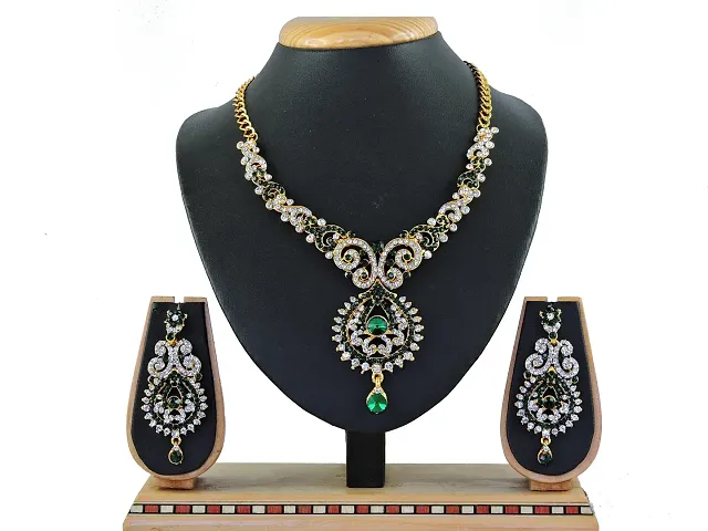 Trendy Designer AD Necklace Set