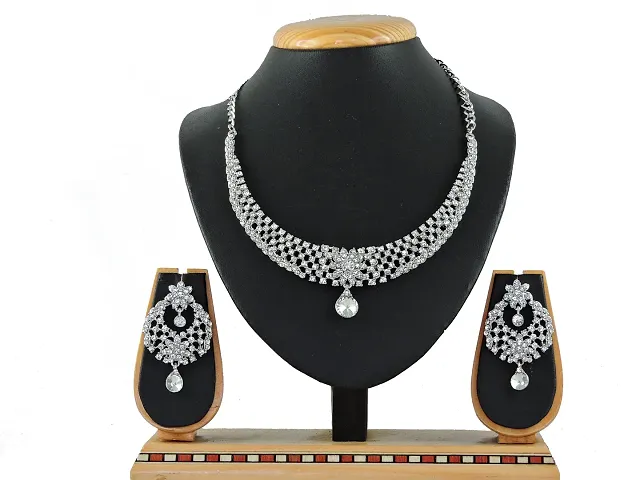 Trendy Designer Alloy AD Necklace Set