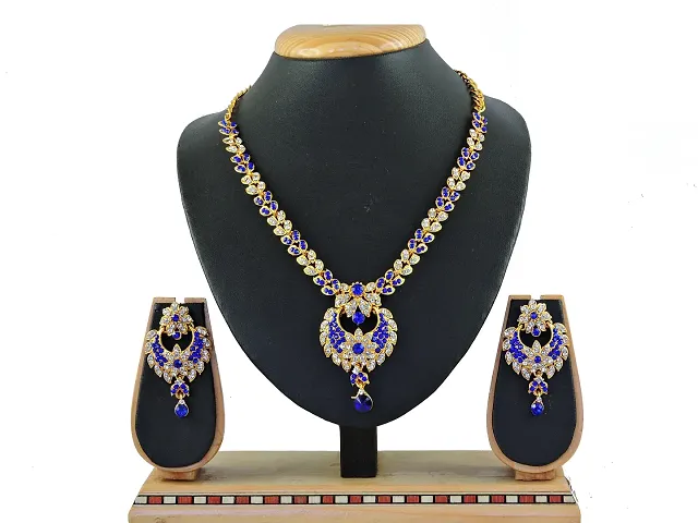 American Diamond Studded Designer Jewellery Set