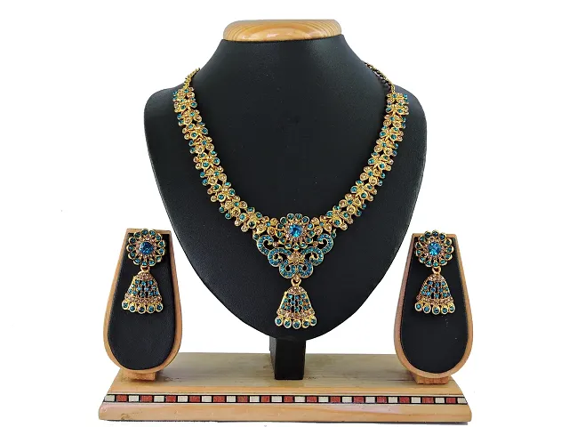Elegantly Crafted American Diamond Designer Jewellery Set